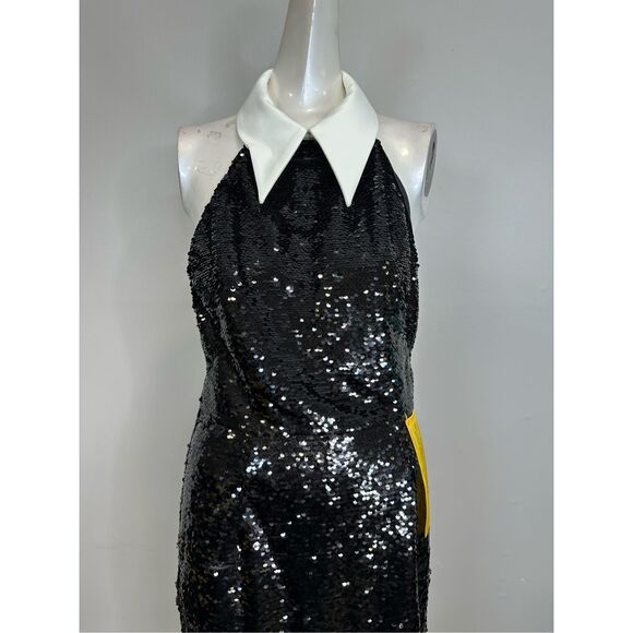 Bronx and Banco Wednesday Sequined Halterneck Minidress Size M $750 - Picture 6 of 13